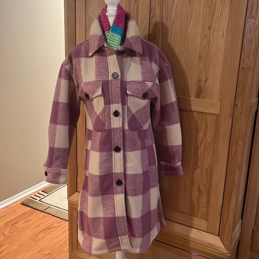 BCBGeneration Pink Plaid Shacket